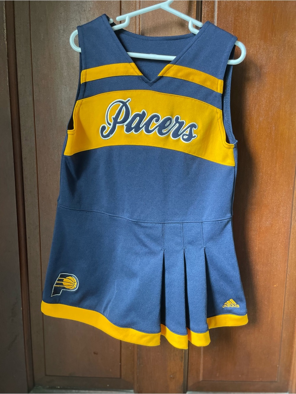 girls medium 5/6 blue / yellow Indiana Pacers cheer dress